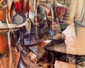 翁贝托 波丘尼 : Interior with Two Female Figures